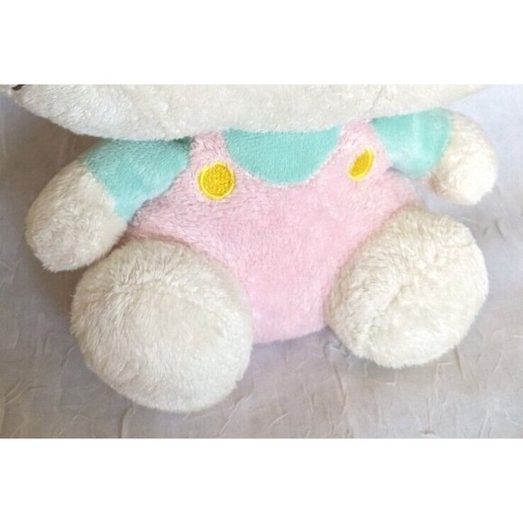 Ty Pluffies Hello Kitty Plush Pastel Sanrio Stuffed Animal Pink Overalls 2011 8" - Picture 11 of 12